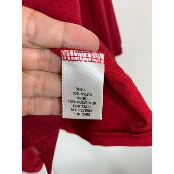 APT. 9 Woman Red Polka Dot Ruffled 3/4 Sleeve Button front V-Neck Blouse Size 1X - Picture 4 of 10